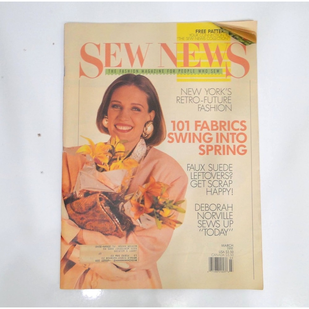Vintage Sew News Magazine March 1991 Deborah Norville 90s Fashion Sewing Pattern